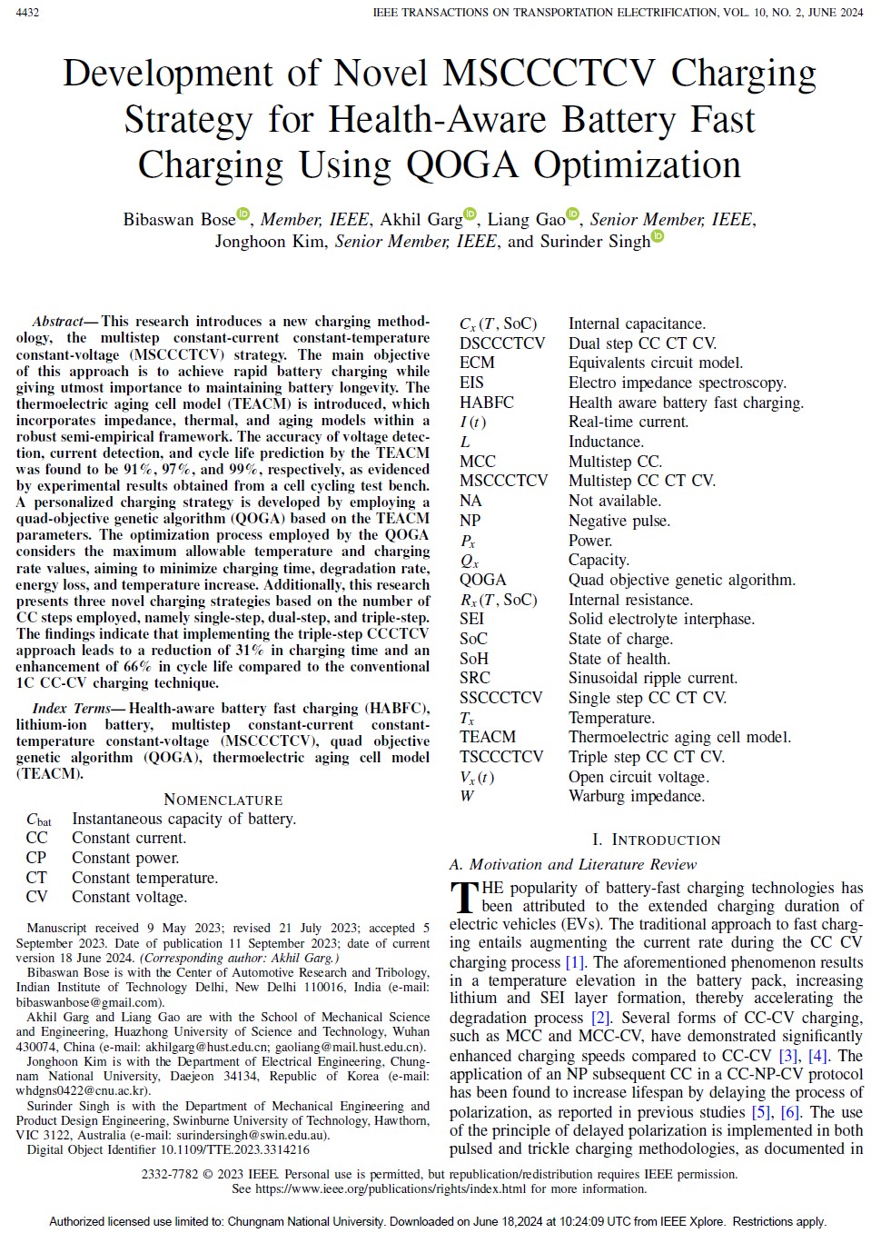 Development of novel MSCCCTCV charging strategy for health-aware battery fast charging using QOGA optimization 이미지